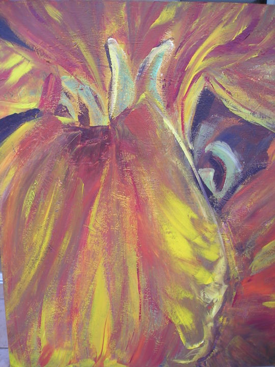 Peinture intitulée "giroflee.jpg" par Bernadette Cazal, Œuvre d'art originale, Acrylique