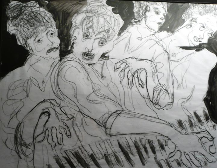 Σχέδιο με τίτλο "la-pianiste.jpg" από Bernadette Cazal, Αυθεντικά έργα τέχνης