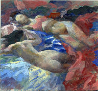 Schilderij getiteld "sieste__19,5-21,3.j…" door Bernadette Kelly, Origineel Kunstwerk