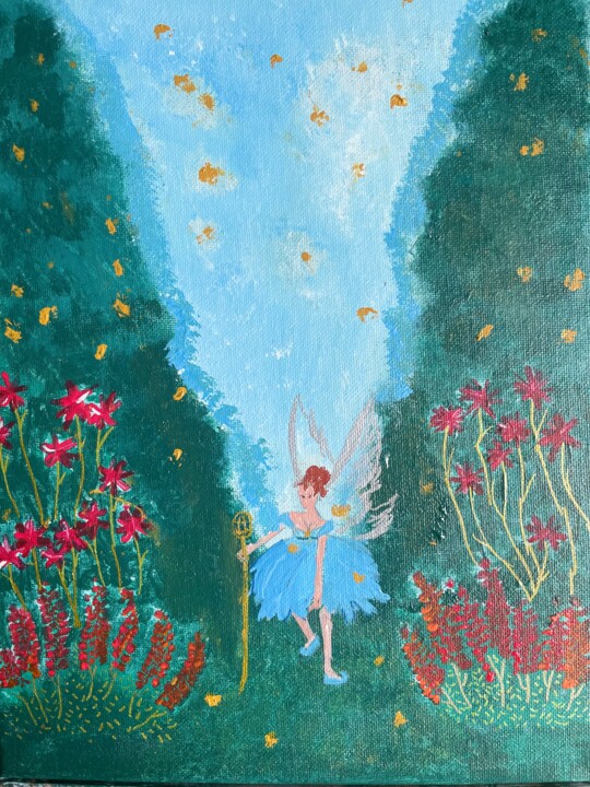 Painting titled "Fairy dust" by Bernadette Stewart, Original Artwork, Acrylic