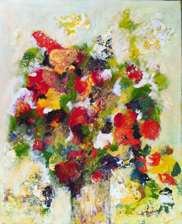 Painting titled "bouquet.jpg" by Bernadette Wijas, Original Artwork, Oil