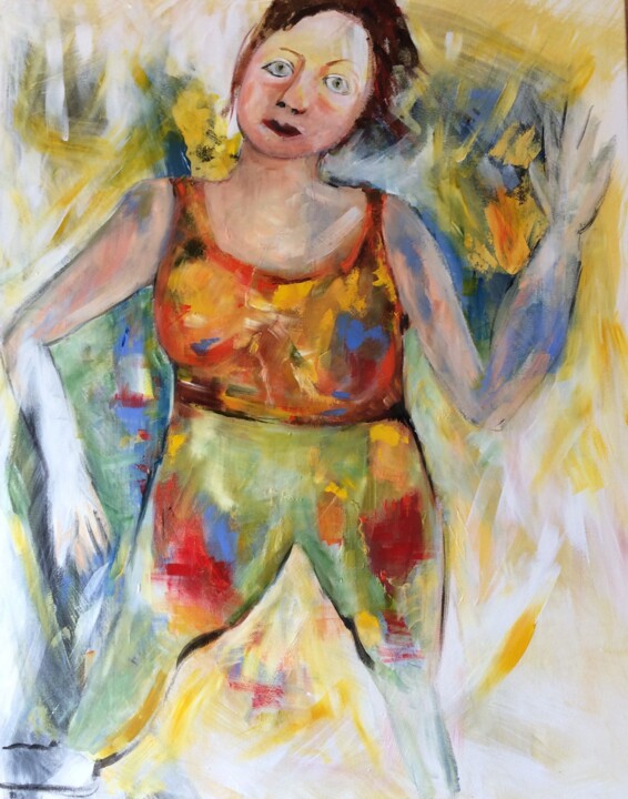Pintura intitulada "Hello" por Bernadette Wijas, Obras de arte originais