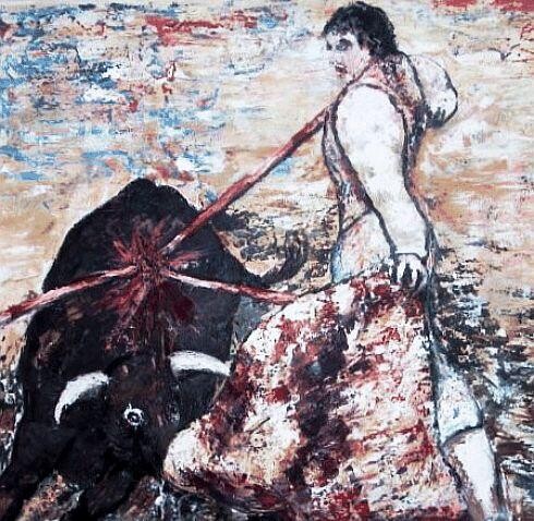 Pittura intitolato "El matador XIII°...…" da Bernales Gabriela, Opera d'arte originale