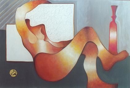 Painting titled "La double tentation…" by Bernard Alaux, Original Artwork