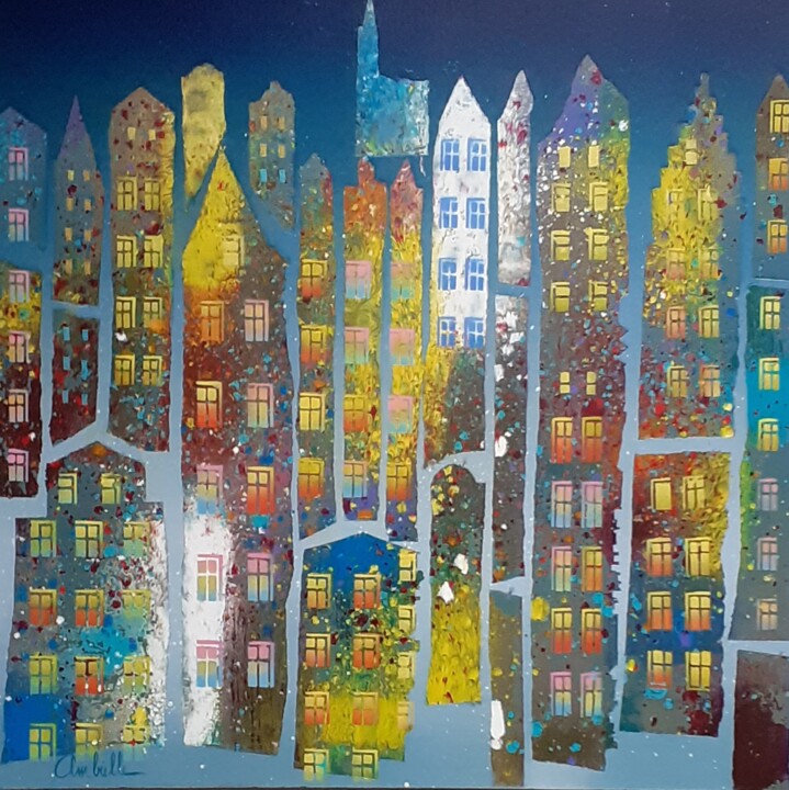 Peinture intitulée "NOCTURNE 010" par Bernard Ambielle, Œuvre d'art originale, Huile