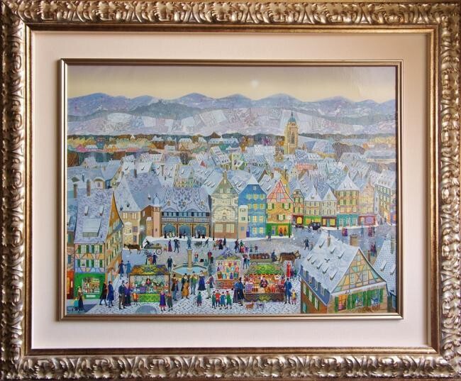 Painting titled "COLMAR - AU COEUR D…" by Bernard Ambielle, Original Artwork, Oil