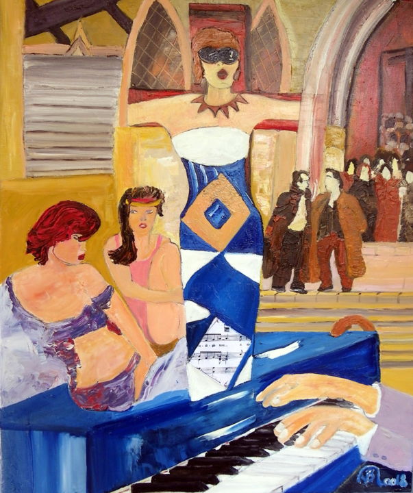 Malerei mit dem Titel "une vie en mi bemol…" von Bernard Beneito, Original-Kunstwerk, Öl