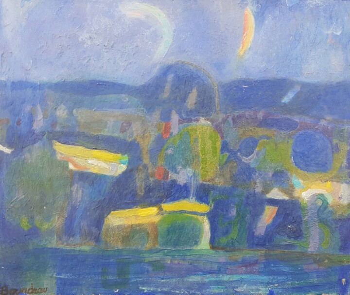Peinture intitulée "Nuit trésor" par Bernard Bourdeau Planté, Œuvre d'art originale, Huile Monté sur Châssis en bois