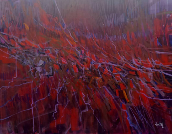 Peinture intitulée "Rouges 2" par Bernard Chatel, Œuvre d'art originale, Acrylique