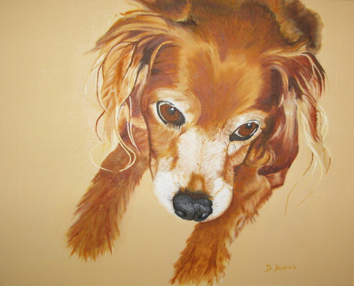Painting titled "Le chien N° 26" by Bernard Danel, Original Artwork, Other