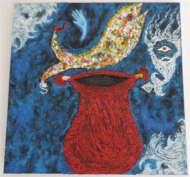 Peinture intitulée "poisson-de-lumiere-…" par Bernard Darmon, Œuvre d'art originale, Aquarelle