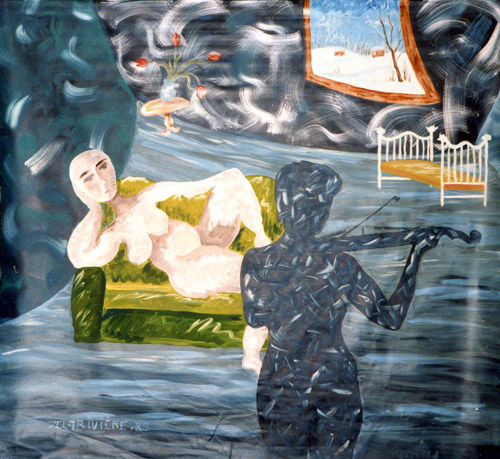 Pittura intitolato "sonate-pour-odalisq…" da Bernard Delarivière, Opera d'arte originale, Olio