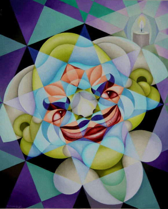 Pintura titulada "Figure géométrique…" por Bernard Domange, Obra de arte original, Oleo