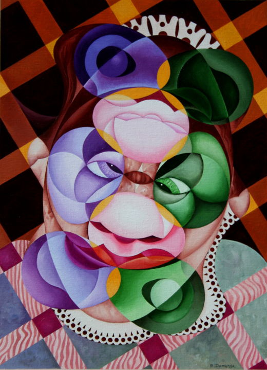 Peinture intitulée "Fig. géométrique 23…" par Bernard Domange, Œuvre d'art originale, Huile