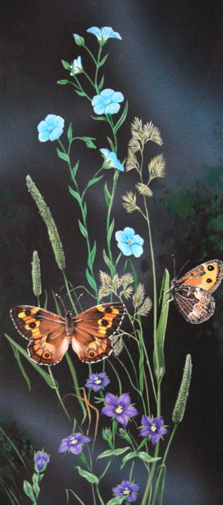 Peinture intitulée "Deux nuances de bleu" par Bernard Domange, Œuvre d'art originale, Acrylique