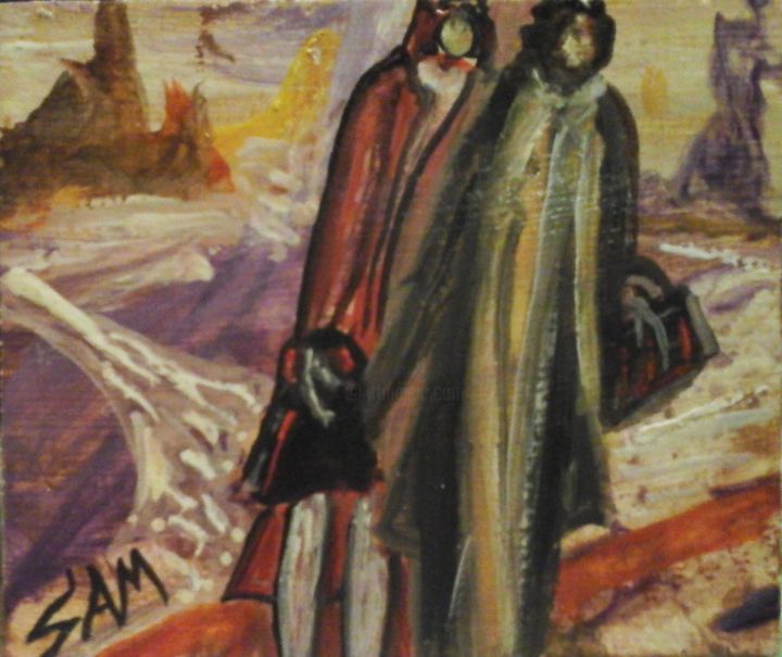 Pittura intitolato "A L' AUBE DES GOUVE…" da Sam De Beauregard, Opera d'arte originale, Gouache