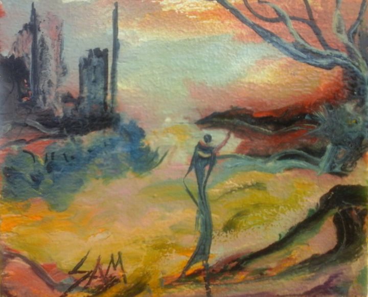 Pintura intitulada "MADAME LA COMTESSE…" por Sam De Beauregard, Obras de arte originais, Guache