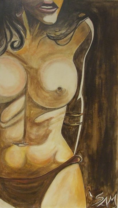 Pintura titulada "ANDROGYNE" por Sam De Beauregard, Obra de arte original, Gouache