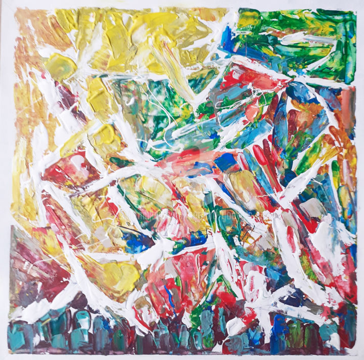 Peinture intitulée "LES CHEMINS" par Bernard Goeytes, Œuvre d'art originale, Acrylique