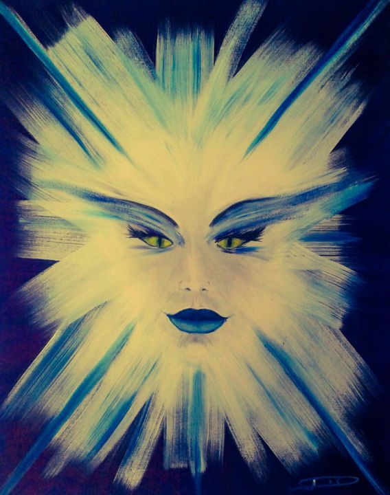 Peinture intitulée "Intensité bleu félin" par Bernard Jolly, Œuvre d'art originale, Acrylique