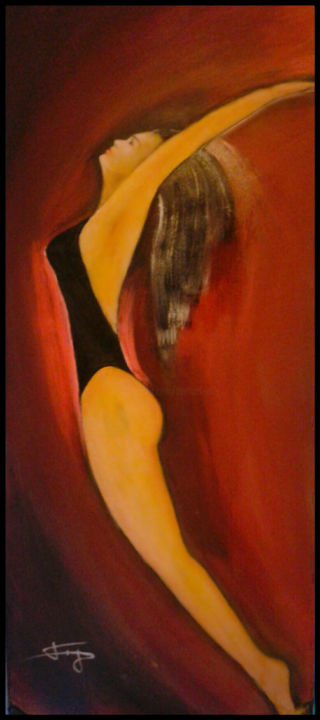 Painting titled "gymnaste" by Bernard Jolly, Original Artwork, Acrylic