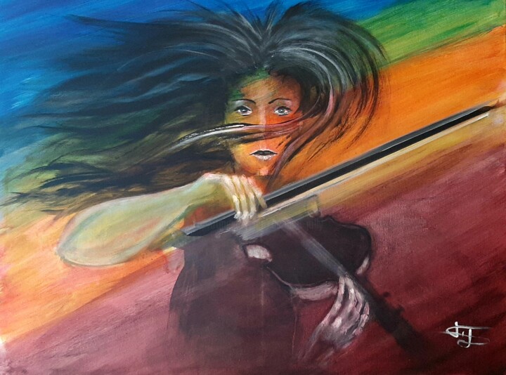 Schilderij getiteld "Vivaldi (storm)" door Bernard Jolly, Origineel Kunstwerk, Acryl