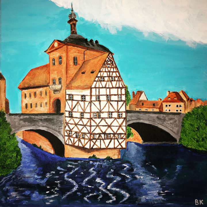 Malarstwo zatytułowany „Bamberg” autorstwa Bernard King, Oryginalna praca, Akryl