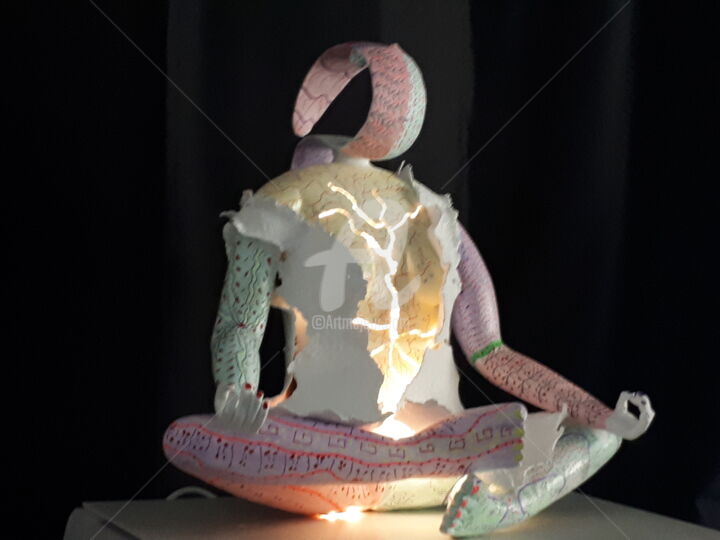 Scultura intitolato "Yogida" da Bernard Lambot, Opera d'arte originale, Terracotta