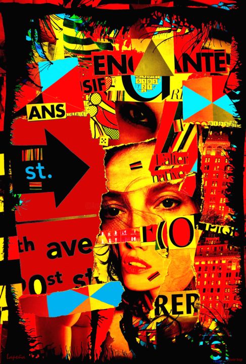 Collagen mit dem Titel "Série: tout-est-aff…" von Bernard Lapeña, Original-Kunstwerk, Fotomontage