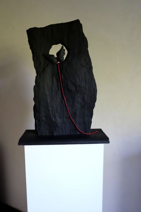 Sculpture titled "Ailleurs" by Bernard Lapeña, Original Artwork, Stone