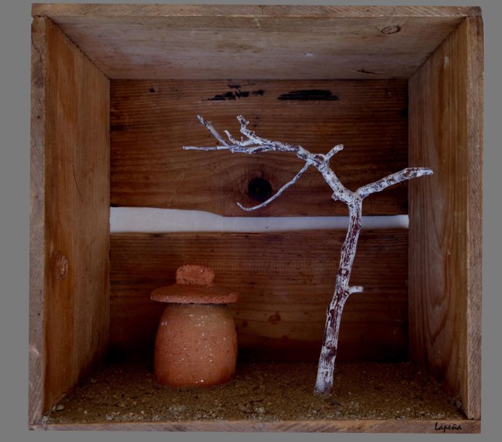 Escultura titulada "L'arbre à palabre e…" por Bernard Lapeña, Obra de arte original, Madera