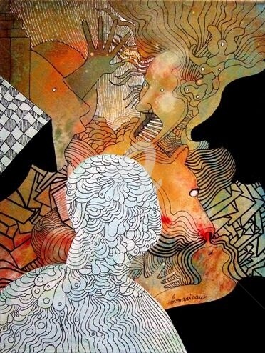 Pintura titulada "La peau de l'Ours" por Bernard Maricau, Obra de arte original, Oleo