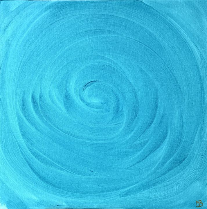 Painting titled "Rose Bleue" by Marine Bernard, Original Artwork, Acrylic