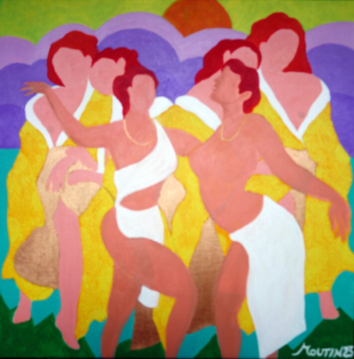 Peinture intitulée "Les vierges au Para…" par Bernard Moutin, Œuvre d'art originale, Acrylique