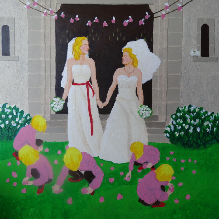 Peinture intitulée "Les mariées (de l'a…" par Bernard Moutin, Œuvre d'art originale