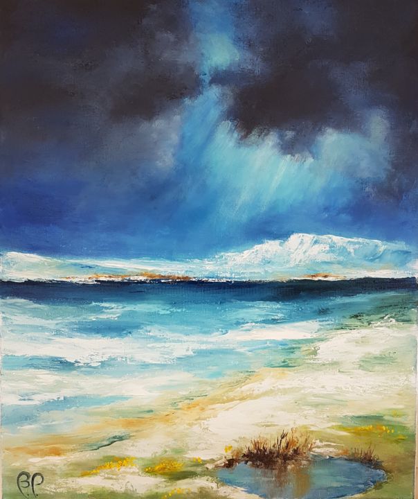 Peinture intitulée "Dégel - paysage abs…" par Bernard Patarin, Œuvre d'art originale, Huile