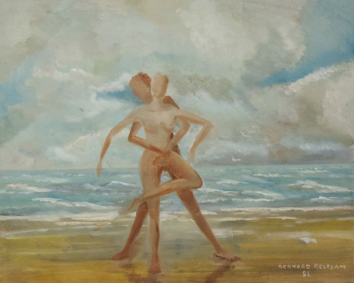 Painting titled "danse à deux" by Bernard Relecom, Original Artwork, Oil