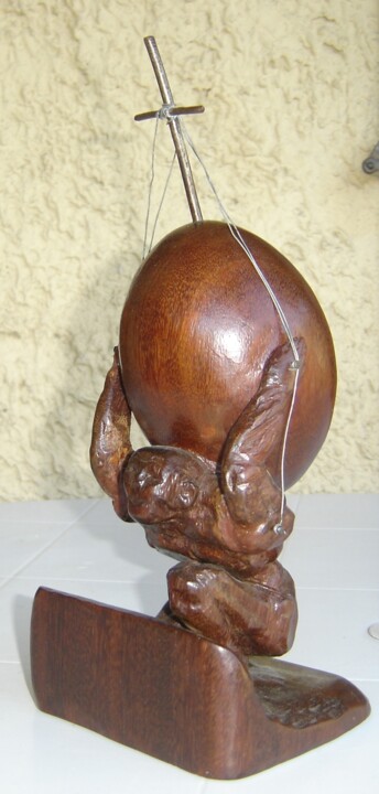 Sculpture titled "Pater doloris" by Bernard Sabathé, Original Artwork, Wood