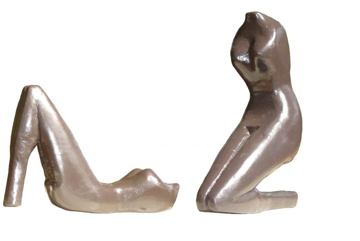 Sculptuur getiteld "Femme talon" door Bernard Sabathé, Origineel Kunstwerk, Hout