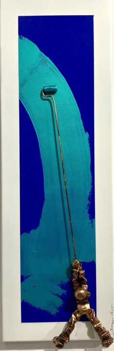 Painting titled "Blue mood" by Bernard Saint-Maxent, Original Artwork, Acrylic Mounted on Aluminium