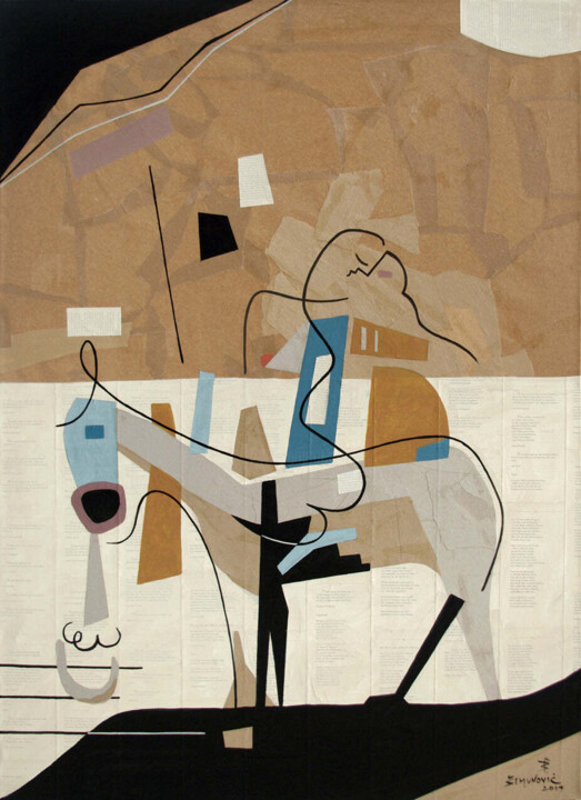 Peinture intitulée "FAREWELL COLLAGE PA…" par Bernard Simunovic, Œuvre d'art originale, Acrylique