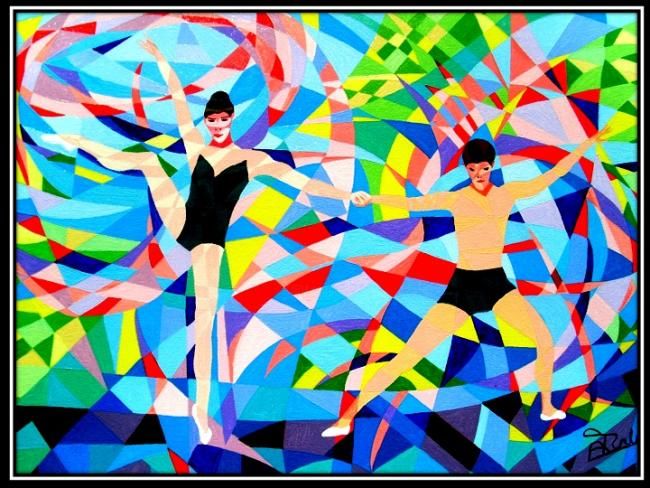 Pintura titulada "geste sportif" por Bernard Tridera, Obra de arte original, Oleo