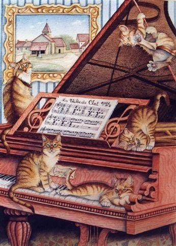 Peinture intitulée "La valse du chat de…" par Bernard Vercruyce, Œuvre d'art originale, Huile