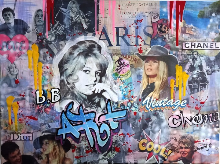 Schilderij getiteld "BB en Pop art" door Bernard Xavier, Origineel Kunstwerk, Acryl