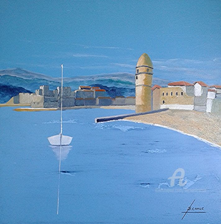 제목이 "Collioure"인 미술작품 Bernard Cahue로, 원작, 기름