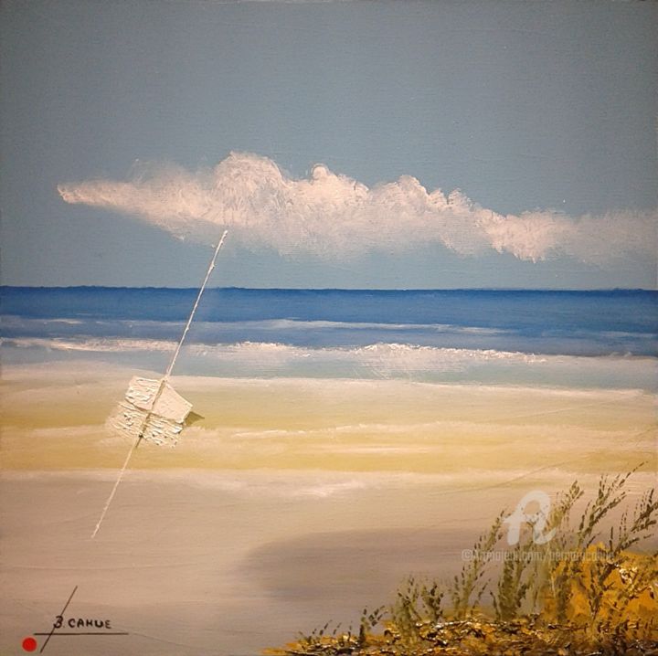 Malerei mit dem Titel "Seignosse" von Bernard Cahue, Original-Kunstwerk, Öl