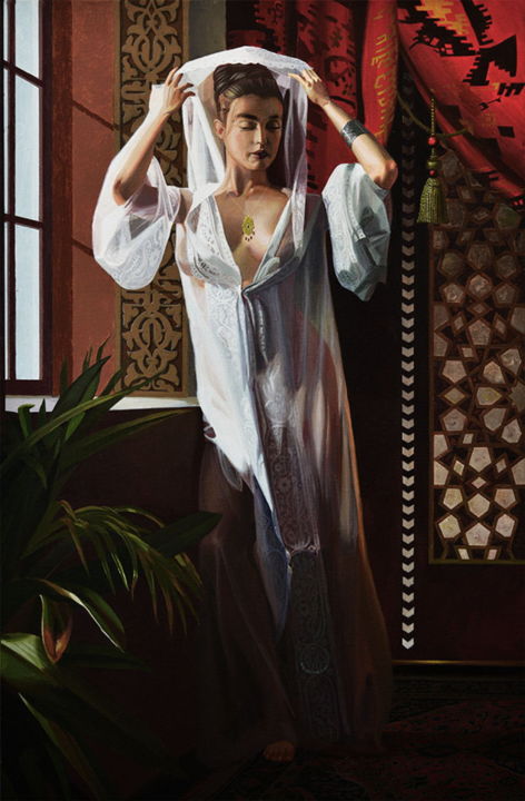 Peinture intitulée "Le Déshabillé blanc…" par Bernard Ciochetti, Œuvre d'art originale, Acrylique