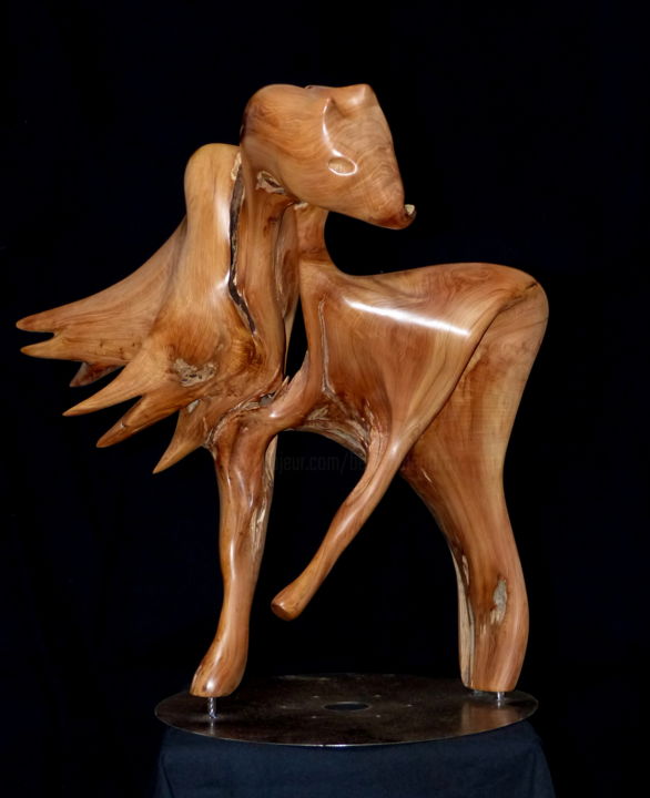 Sculpture intitulée "Pegase" par Bernard Geoffroy, Œuvre d'art originale, Bois