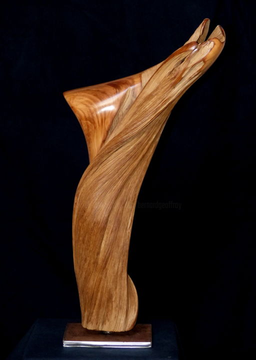 Skulptur mit dem Titel "Té" von Bernard Geoffroy, Original-Kunstwerk, Holz