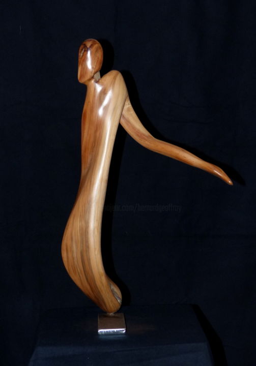 Sculpture titled "Pronation" by Bernard Geoffroy, Original Artwork, Wood